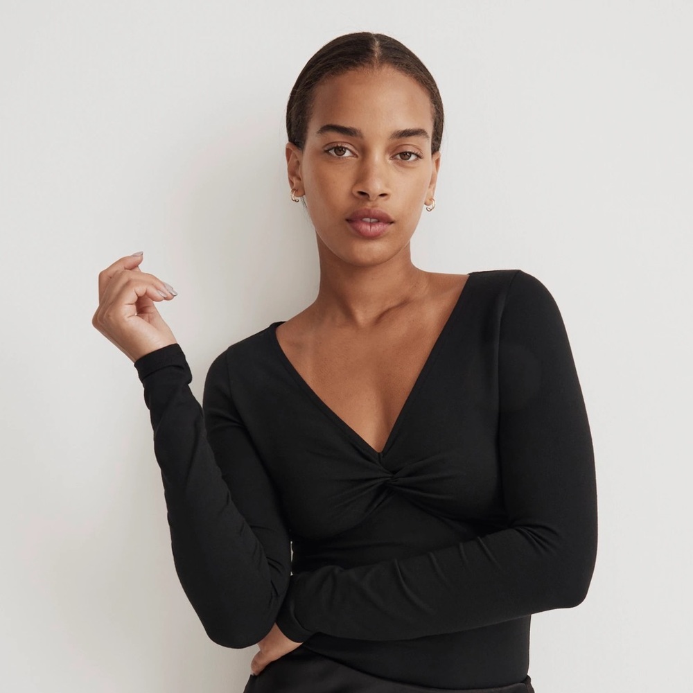 NWT Madewell twist-front long sleeve tee
